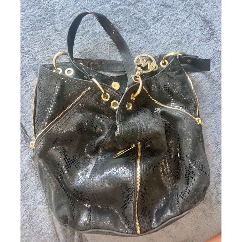 Michael Kors Black Suede Leather Medium-sized Shoulder Bag - Picture 3 of 8